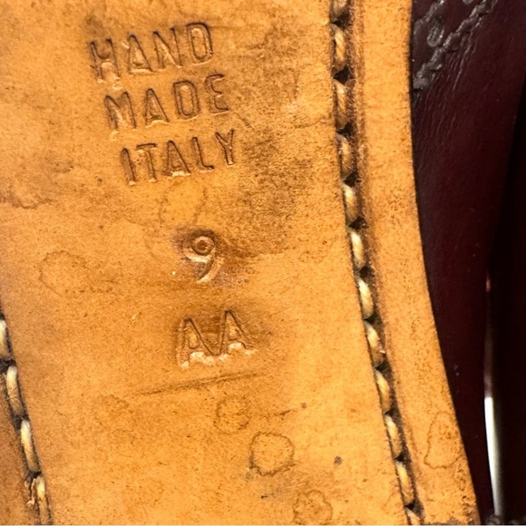 Tanino Crisci  Wingtip Heels Oxblood (Burgundy) Leather Sz 9 Handmade In Italy - Picture 10 of 13